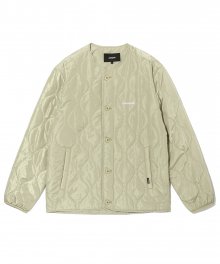 BASIC LOGO QUILTED JACKET BEIGE(MG2CWMB907A)