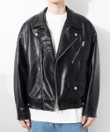 큐티에잇(QT8) GB Vegan Leather Rider Jacket (Black)