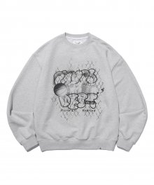 BASKETBALL COLLAGE CREWNECK GRAY