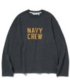 navy crew long sleeve crewneck charcoal