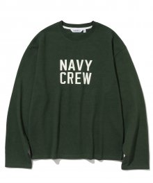 navy crew long sleeve crewneck sage green