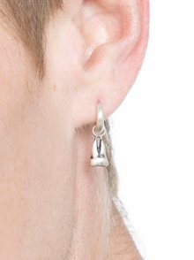 BB07 [Silver925] One touch back tooth earrings