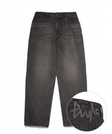 WIDE WASHING DENIM PANTS CHARCOAL