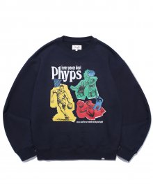 BASKETBALL PIXEL CREWNECK NAVY