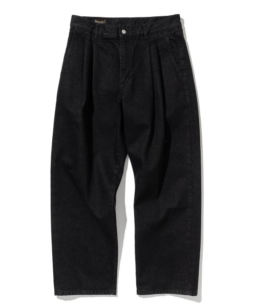 MUSINSA | UNIFORM BRIDGE two tuck denim pants black