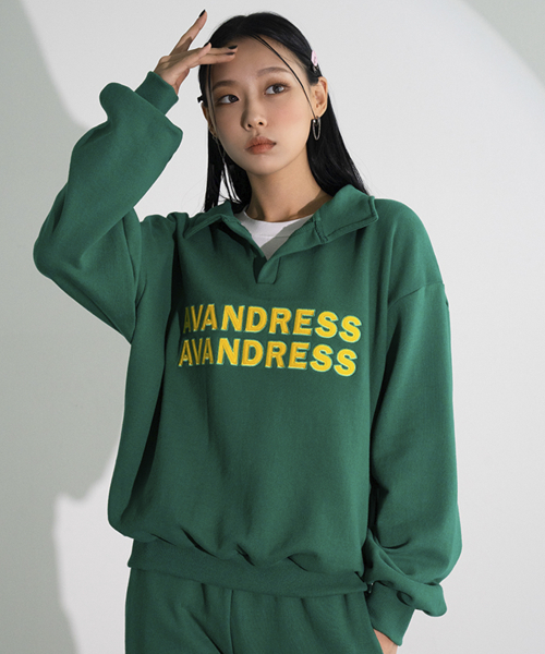 VIVID APPLIQUE collar MTM GREEN