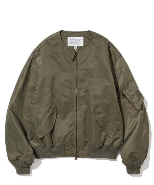 MUSINSA | UNIFORM BRIDGE no collar ma-1 jacket olive