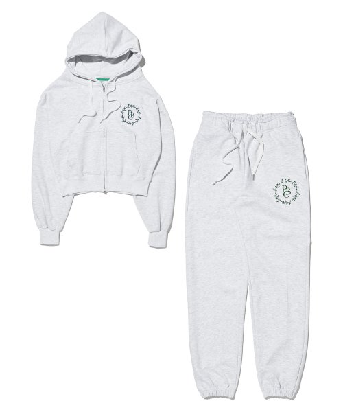 [Комплект] Костюм с зип-худи Evergreen White Melange