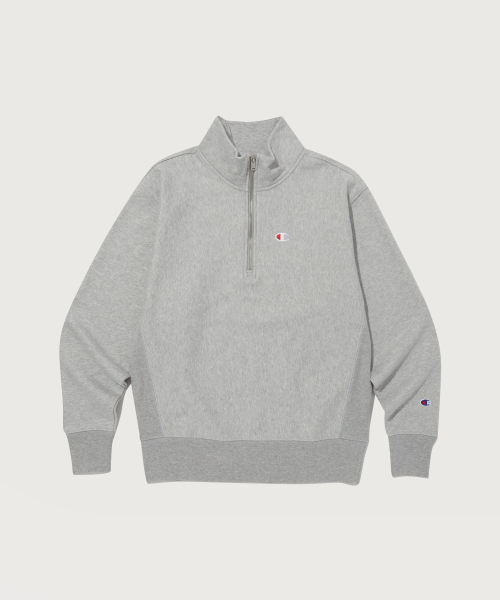 Хаф-зип пуловер Reverse Weave 120 Normal Grey