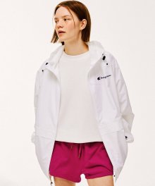 [US] Champion 로고 스타디움 풀집 자켓 (WHITE)