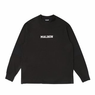 말본 골프(MALBON GOLF) 패브릭 믹스 모크넥 티셔츠 BLACK (MAN) 상품 이미지