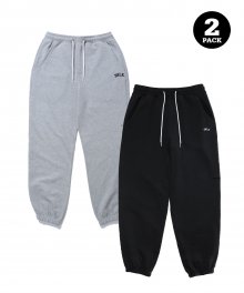 [ONEMILE WEAR] 2PACK SMALL ARCH SWEAT PANTS GRAY / BLACK