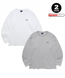 [ONEMILE WEAR] WARM UP 2PACK SMALL ARCH LS WHITE/GRAY