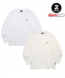 [ONEMILE WEAR] WARM UP 2PACK SMALL ARCH LS WHITE/OATMEAL