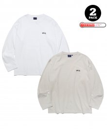 [ONEMILE WEAR] WARM UP 2PACK SMALL ARCH LS WHITE/BEIGE