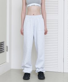 C LOGO DOME WIDE SWEATPANTS_LIGHT GREY