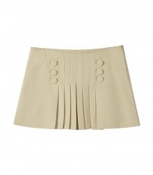 Button Mini Skirt BEIGE