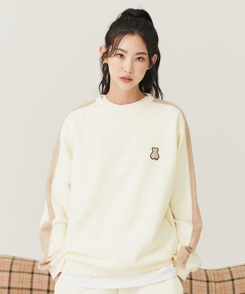 MUSINSA | AQO STUDIO SPACE Bear Track Sweatshirt Ivory