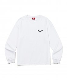 Shadow lettering loose long sleeve - WHITE