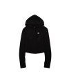 Slim soft warmer hood T-shirt - BLACK