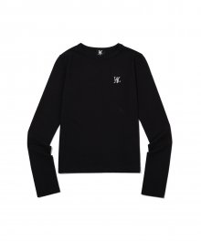 Signature fitted silky long sleeve - BLACK