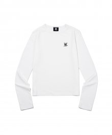 Signature fitted silky long sleeve - WHITE