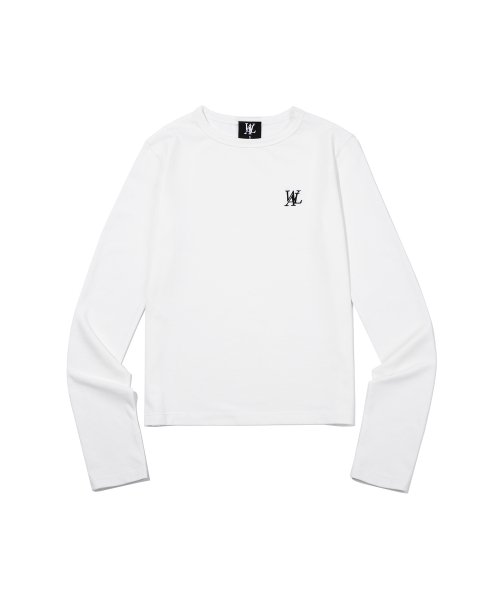 white fitted long sleeve t shirt