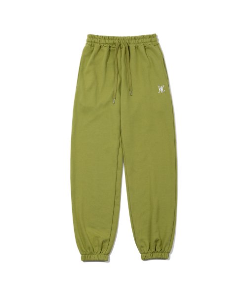 MUSINSA WOOALONG Signature jogger pants OLIVE GREEN