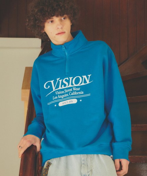 VSW Wording Half Zip Up Turkish Blue
