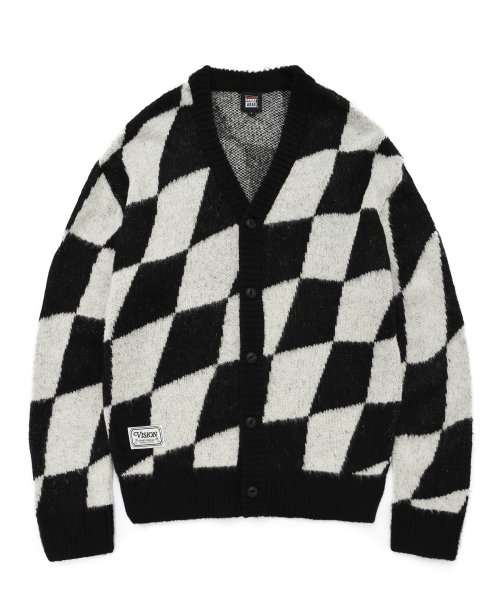 Black and white store checkered cardigan