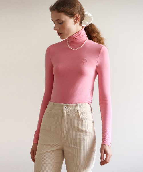 로라로라(ROLAROLA) BASIC TURTLE NECK T-SHIRT PINK - 사이즈