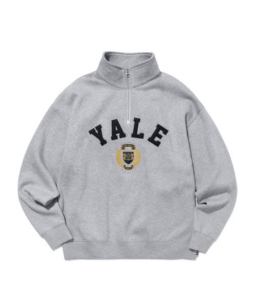예일(YALE) FELT EMBLEM LOGO HALF ZIP UP GRAY - 사이즈 & 후기 | 무신사