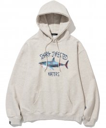 Shark Infested Waters Pullover Hood - Light Grey