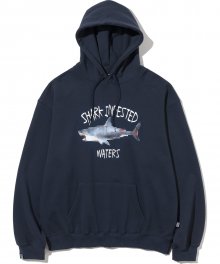 Shark Infested Waters Pullover Hood - Navy