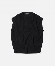 RELAXED KNIT VEST _ BLACK