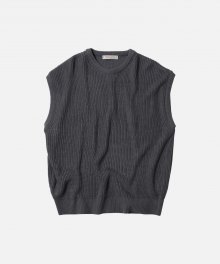 RELAXED KNIT VEST _ CHARCOAL