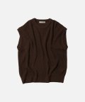 RELAXED KNIT VEST _ BROWN