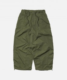 POPLIN BALLOON STRING PANTS _ OLIVE