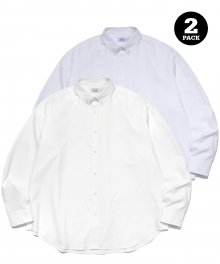 (23FW) [ONEMILE WEAR] 2PACK OXFORD BIG SHIRT WHITE / IVORY