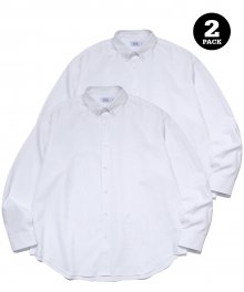 (23FW) [ONEMILE WEAR] 2PACK OXFORD BIG SHIRT WHITE / WHITE
