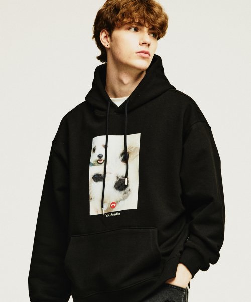 MUSINSA | WAI KEI Maltese Facetime Hoodie Black