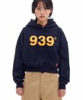 939 LOGO CROP HOOD (NAVY)