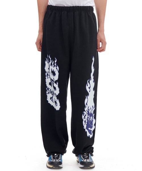 Musinsa Archive Bold Burning Sweat Pants Black