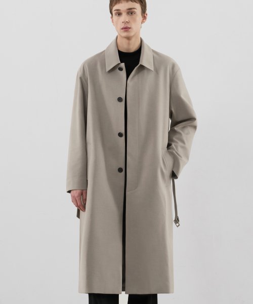 MUSINSA | DRAWFIT Wool Blend Balmacaan Overcoat [OATGREY]