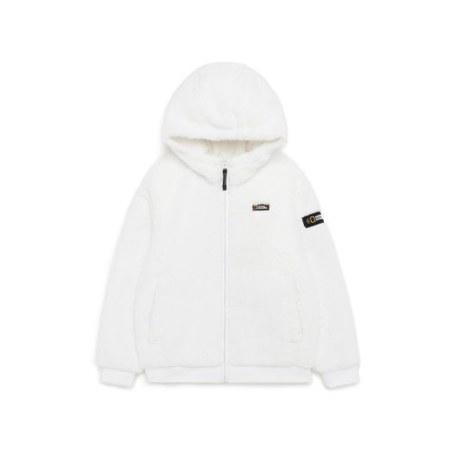 내셔널지오그래픽 키즈 K224UFJ920 키즈 페이크퍼 후드 풀집업 WHITE