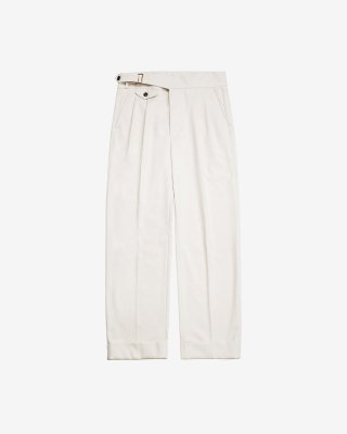 Two Pleats Side Trousers (Ivory)