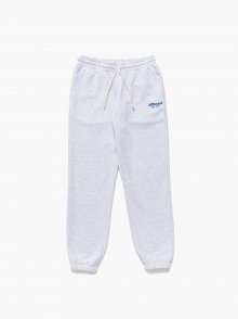 Basic small logo color sweatpants_Light grey