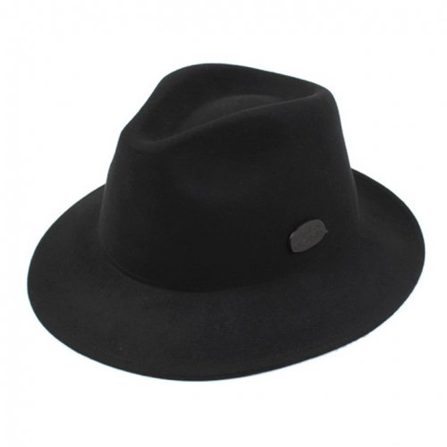 유니버셜 케미스트리 Black Metal Wool Short Fedora BK 울페도라