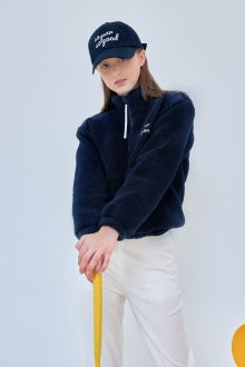 SO PAR SO GOOD SHERPA HALF-ZIP PULLOVER_Navy