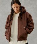 TAG ZIP-UP HOODIE - BROWN